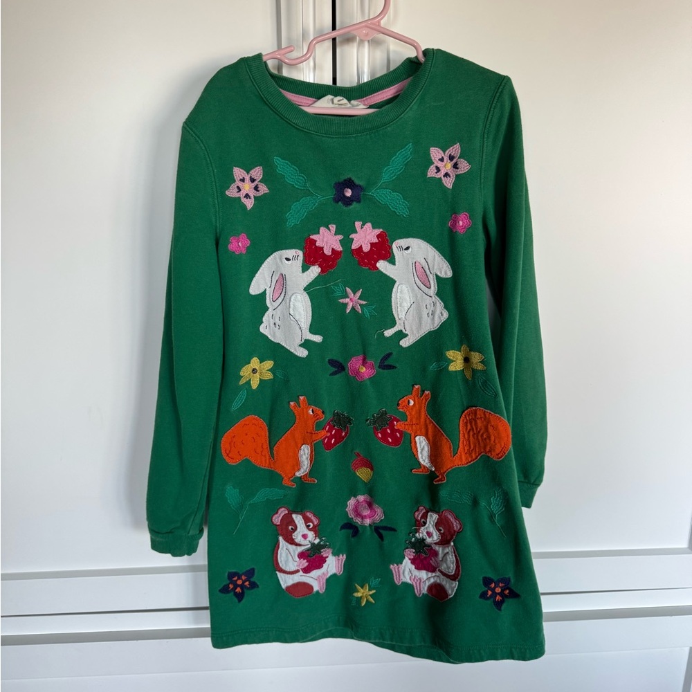 Mini Boden Green Knit with Embroidered Details